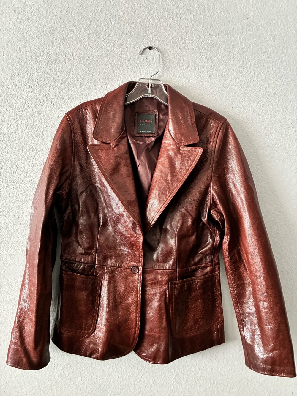 Rogue Leather by Reilly Olmes Women's L Dark Brown Leather Blazer Jacket